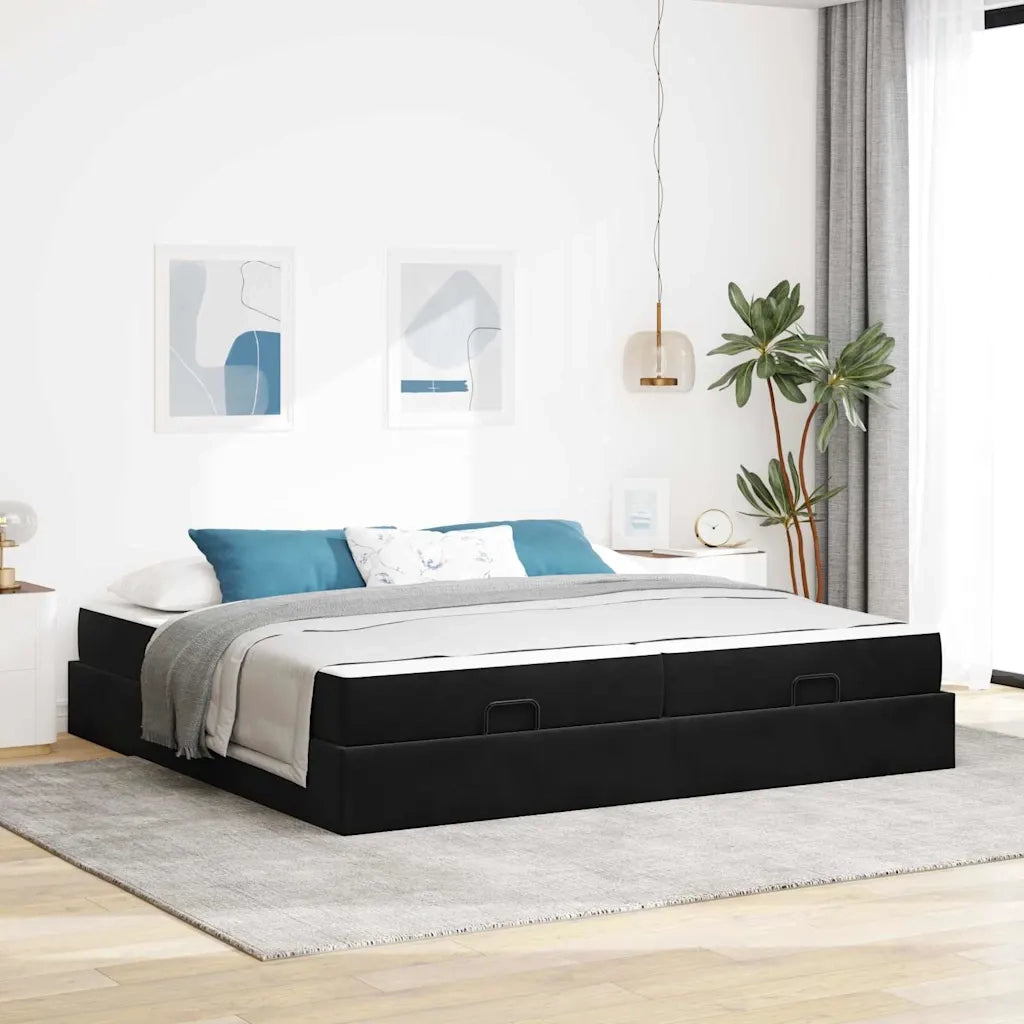 vidaXL Struttura del letto Nero 200 x 200 cm Velluto