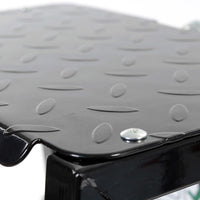 Sgabello da officina con ruote e scaletta, carrello e scaltte 2in1, portata 160 kg, sgabello da meccanico con portaoggetti e scalino