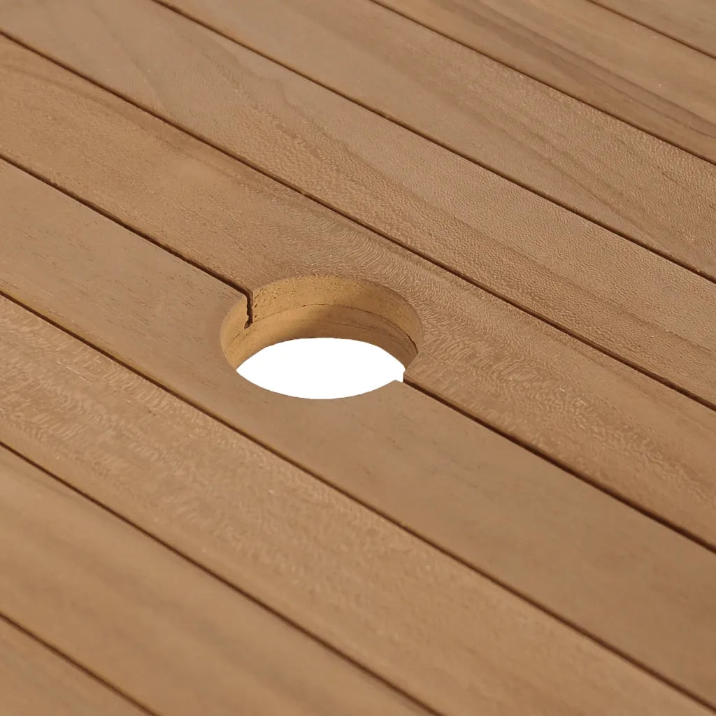 Armadietto da Bagno in Legno di Teak con Lavabo in Marmo Nero