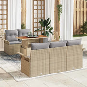 Set Divano da Giardino 6 pcs Beige Poly Rattan