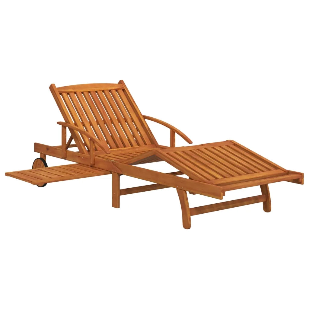 Set Lettino Prendisole con Tavolo 2 pz Legno di Massello Acacia  cod mxl 17718