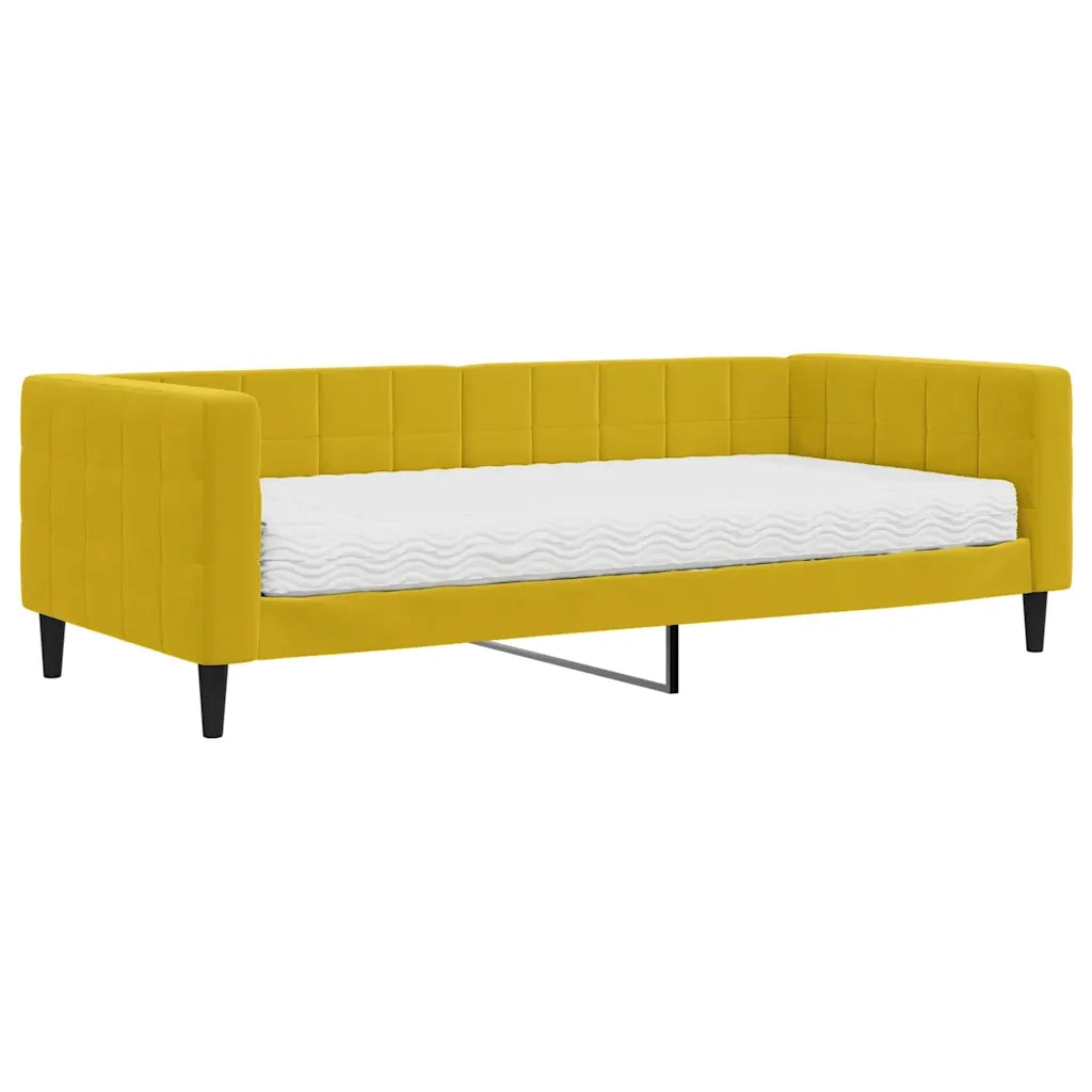 Divano Letto con Materasso Giallo 90x200 cm in Vellutocod mxl 119795