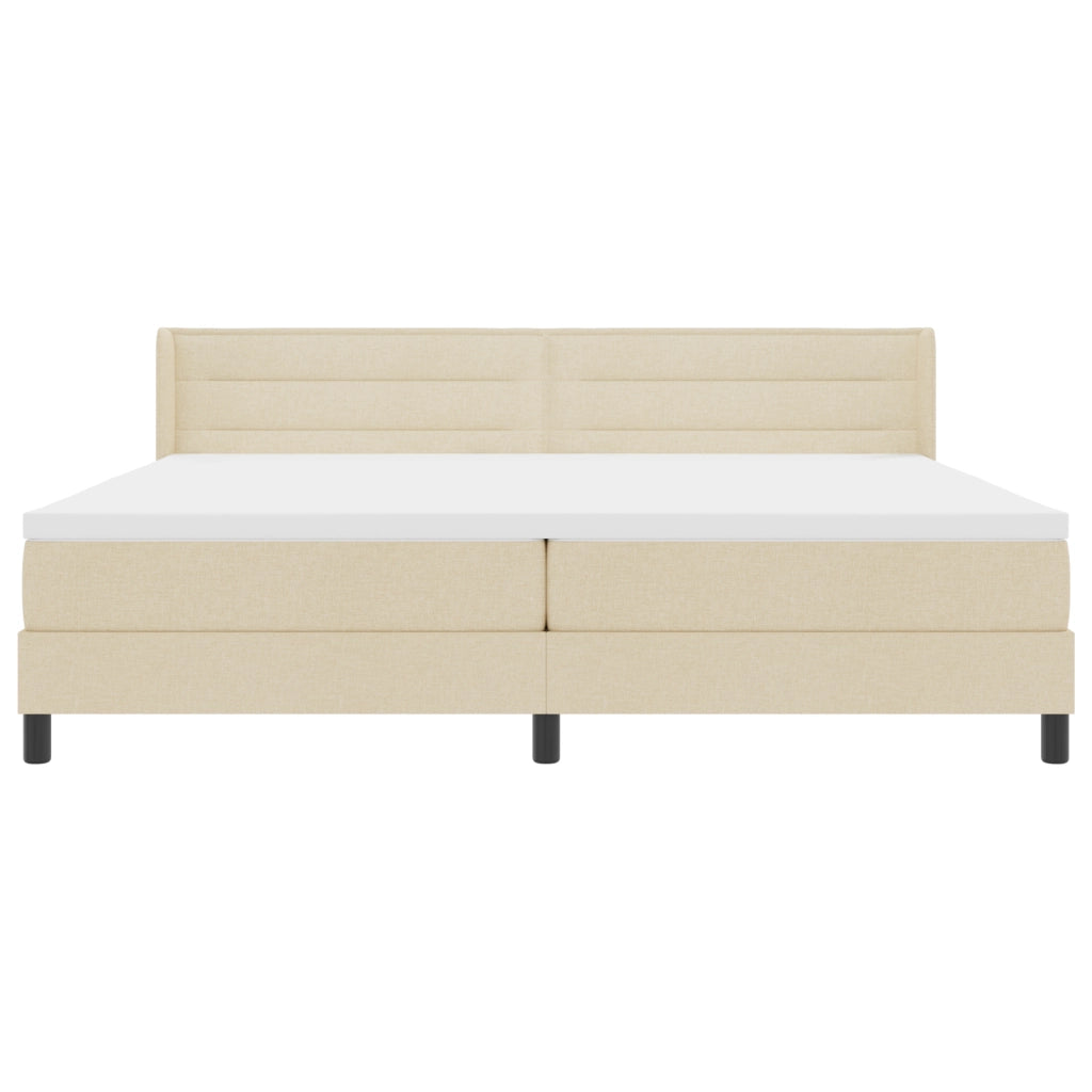 Letto Box Spring con Materasso Panna 200x200 cm Tessuto