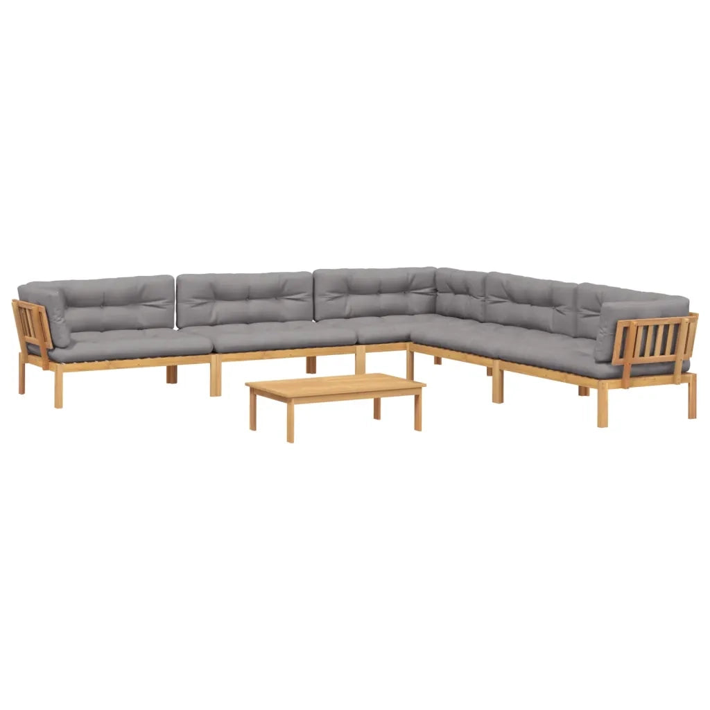 Set Divano Pallet da Giardino 6 pz con Cuscini Massello Acacia 3209416