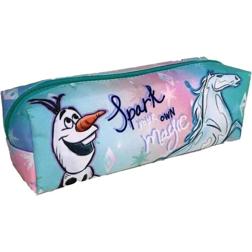 Trade Shop - Astuccio Tombolino Scuola Rettangolare Design Elsa Olaf Frozen Chiusura A Zip 10151404 -