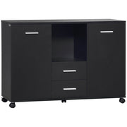 Cassettiera a rotelle per ufficio ¨C zephmum ¨C nero, legno, 100x40x71cm