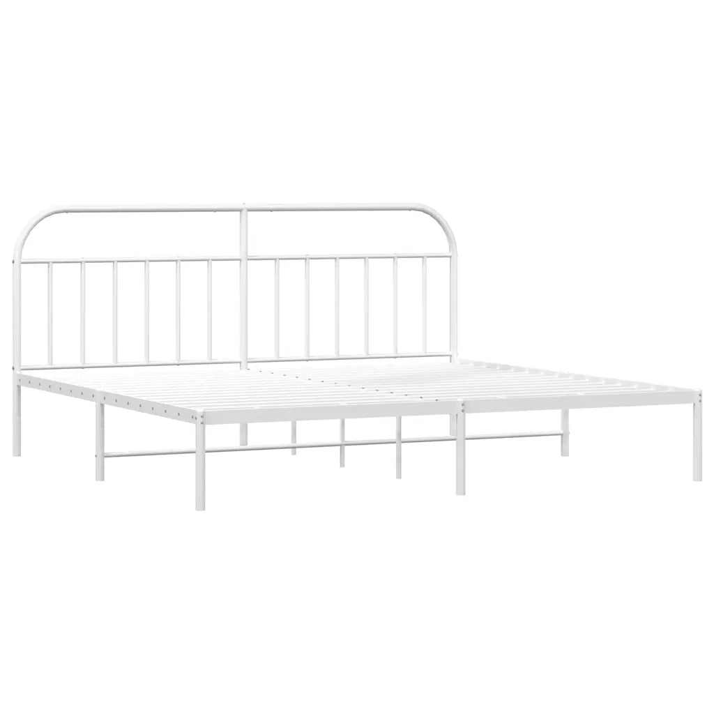Giroletto con Testiera-Struttura Letto con testiera Metallo Bianco 193x203 cm 148532
