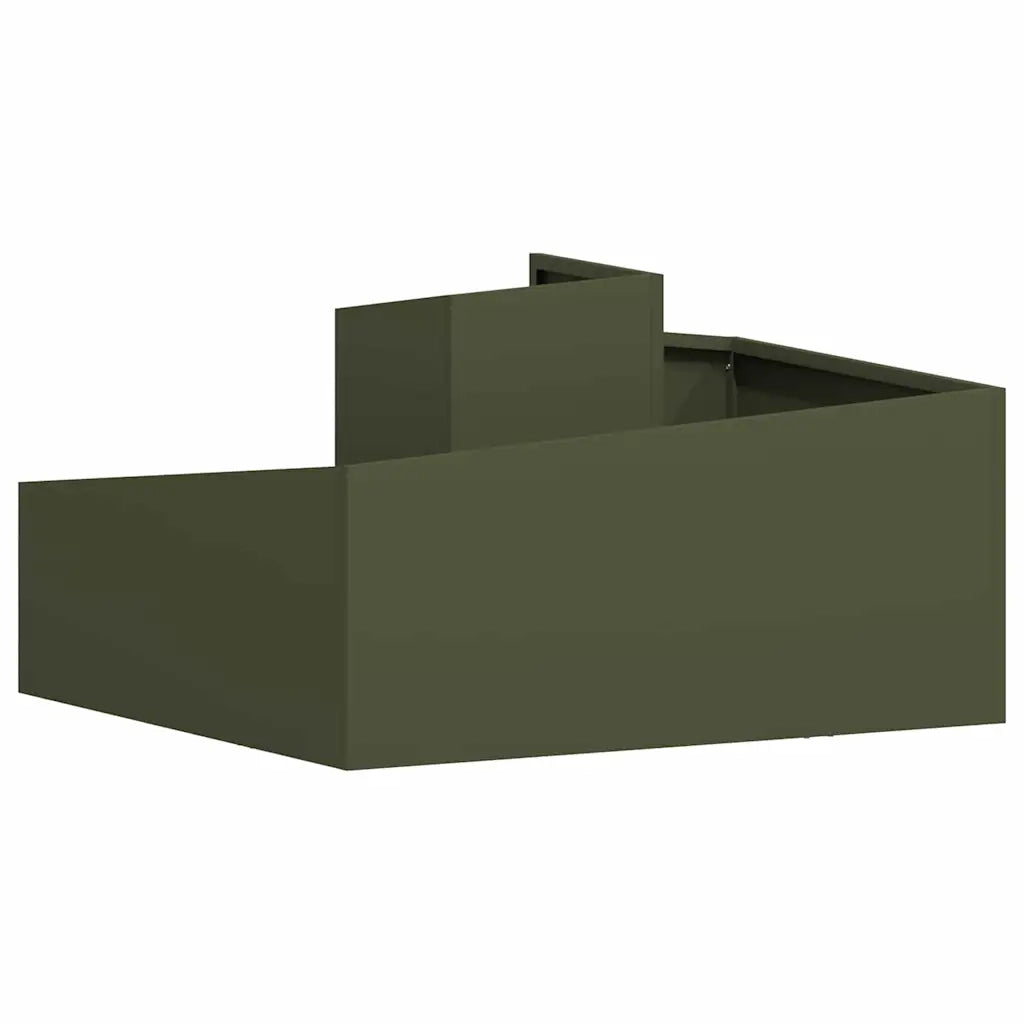 Vaso da giardino-Fioriera Esterno-Contenitore per Piante Verde oliva 80 x 80 x 50 cm