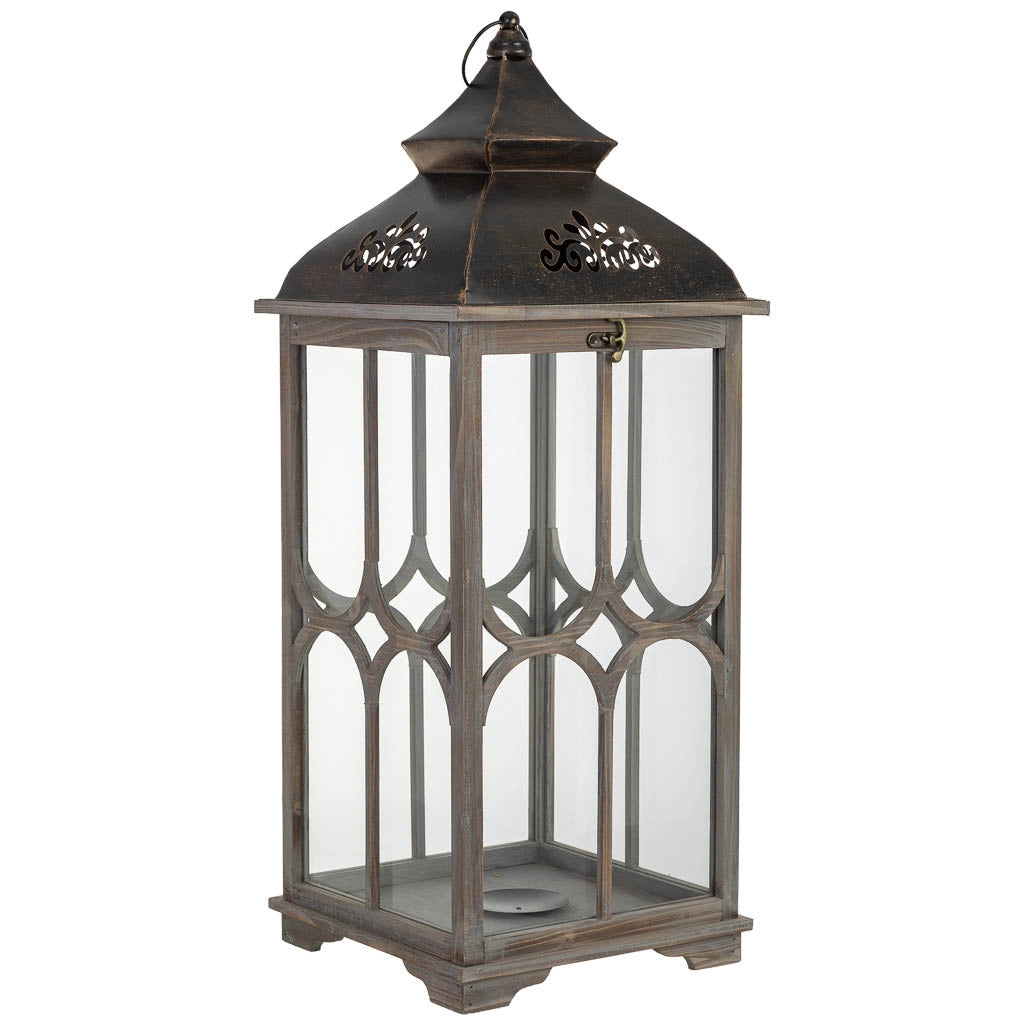 Lanterna in legno 32x32x82h cm