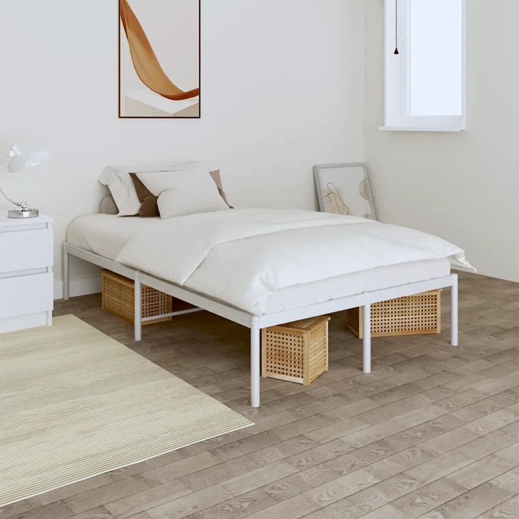 Letto matrimoniale | Letto per adulti | Giroletto in Metallo Bianco 120x190 cm
