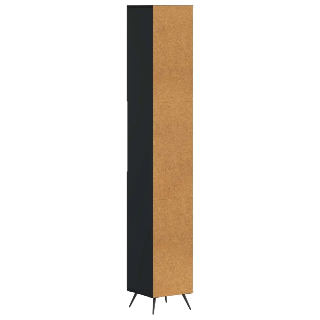 Armadio da Bagno con Ripiano Aperto BREDA Nero 30 x 31 x 190 cm 897476