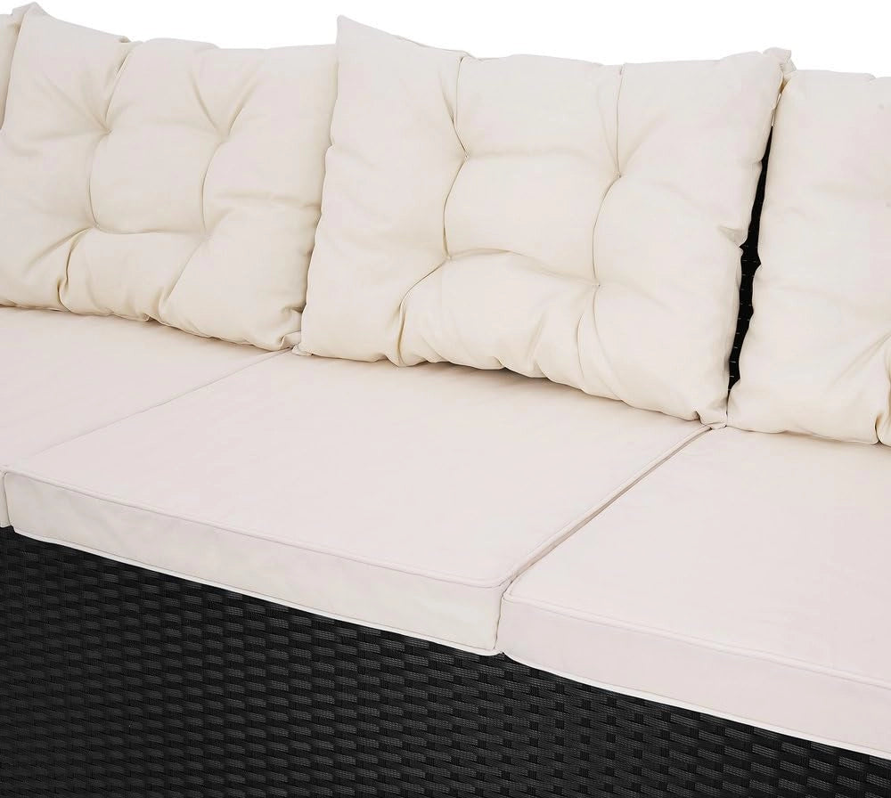 ® Lounge Angolare Divano in Polyrattan Tavolo Pranzo WPC Salottino Esterno Mobili Giardino Terrazza Outdoor