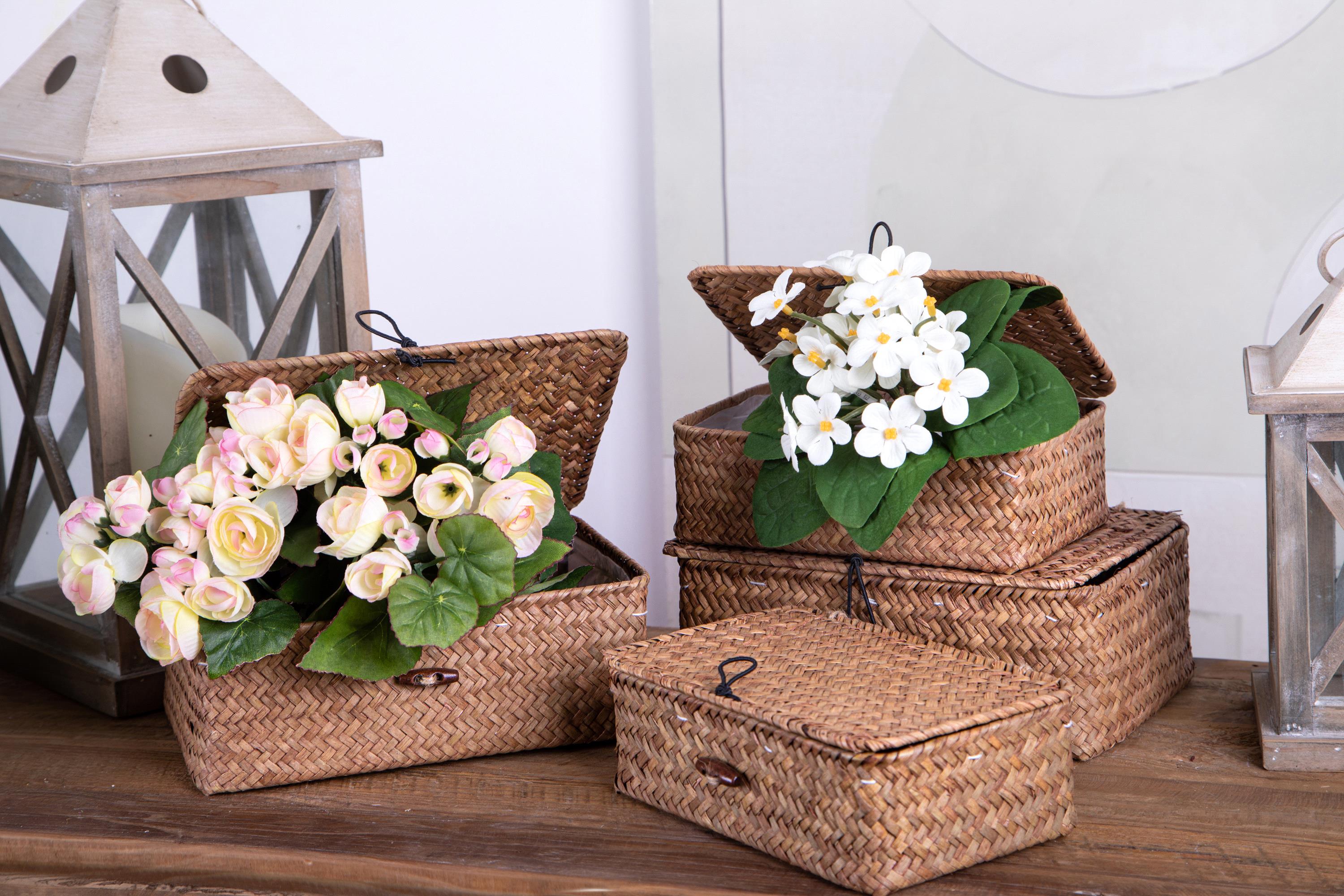 Set 2 Scatole con Coperchio 23 20 cm