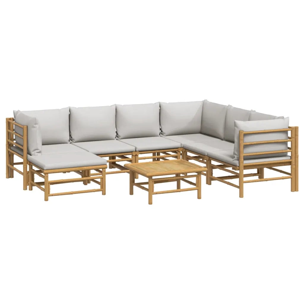 Set Salotto da Giardino 8pz con Cuscini Grigio Chiaro BambÃ¹cod mxl 124226
