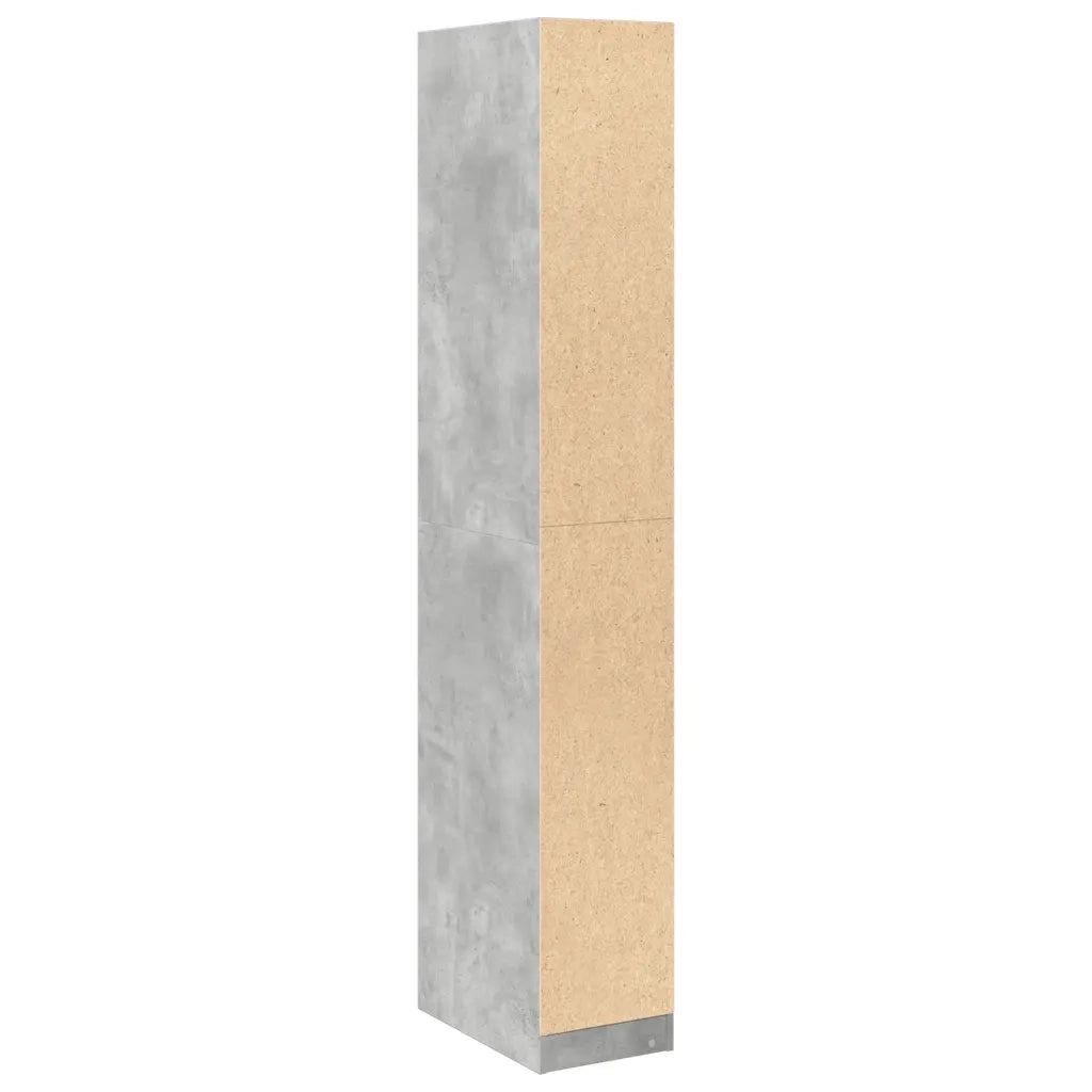 Armadio Grigio Cemento 30x50x200 cm in Legno Multistrato