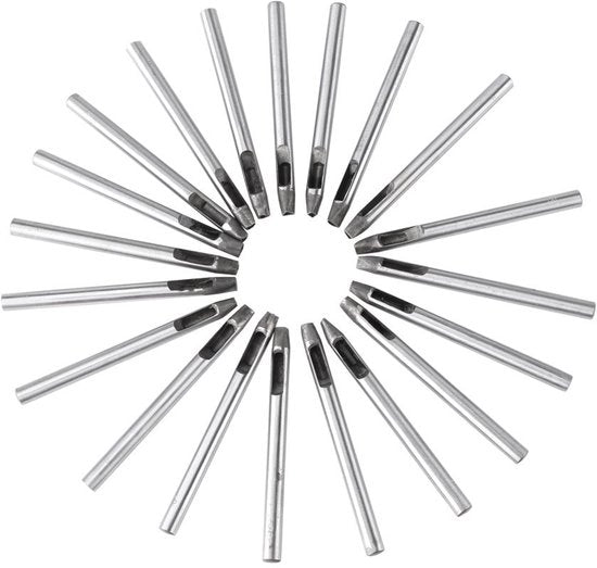 Perforatore in acciaio di carbonio 5mm - Strumento per la lavorazione del cuoio - Manicotto per la lavorazione del cuoio - Perforazione a mano - Perforatore per DIY - Solido e duraturo - Piastra per perforazione del cuoio