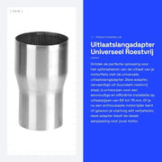 Adattatore di scarico universale in acciaio inossidabile - 63-76 mm - Idoneo per motocicli - Alta qualità