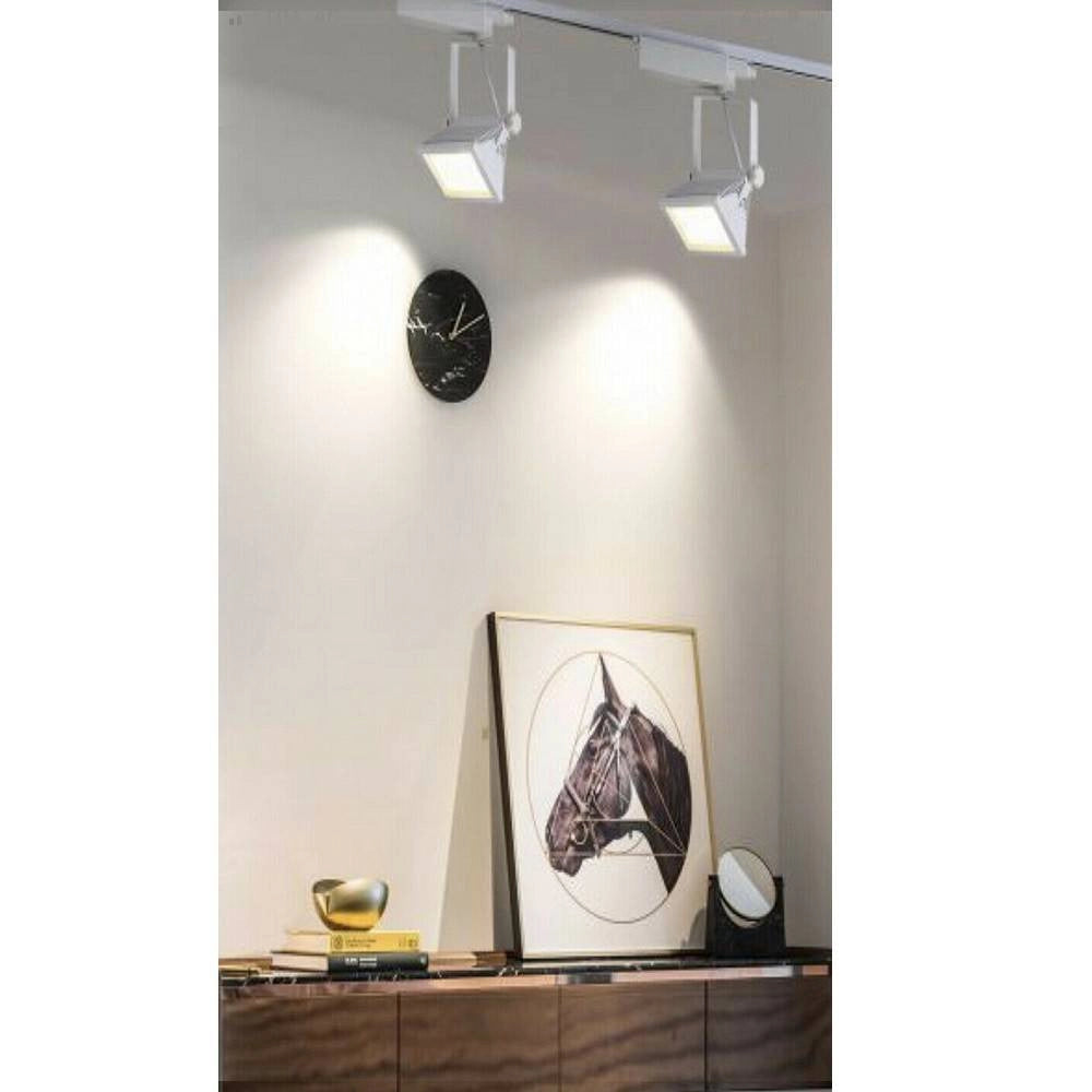 Trade Shop - Faro Proiettore Orientabile 30w Luce 6500k 4000k Faretto Led Cob Binario F30w-6a -