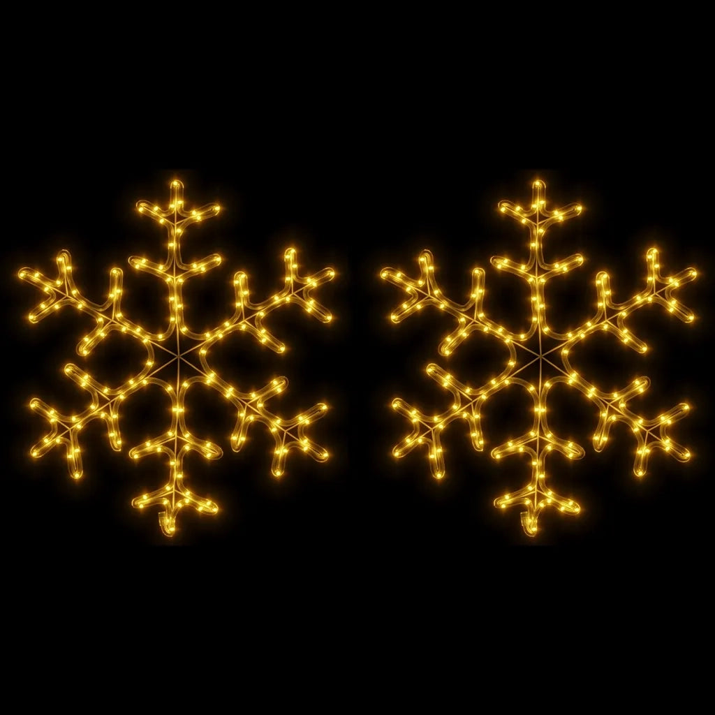 Figura Natalizia Fiocco di Neve LED 2 pz Bianco Caldo 59x59 cm cod mxl 33865