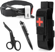 Set di fasciature tattiche per emergenze - inclusa kit di pronto soccorso uno-manuale, forbice e astuccio per tourniquet