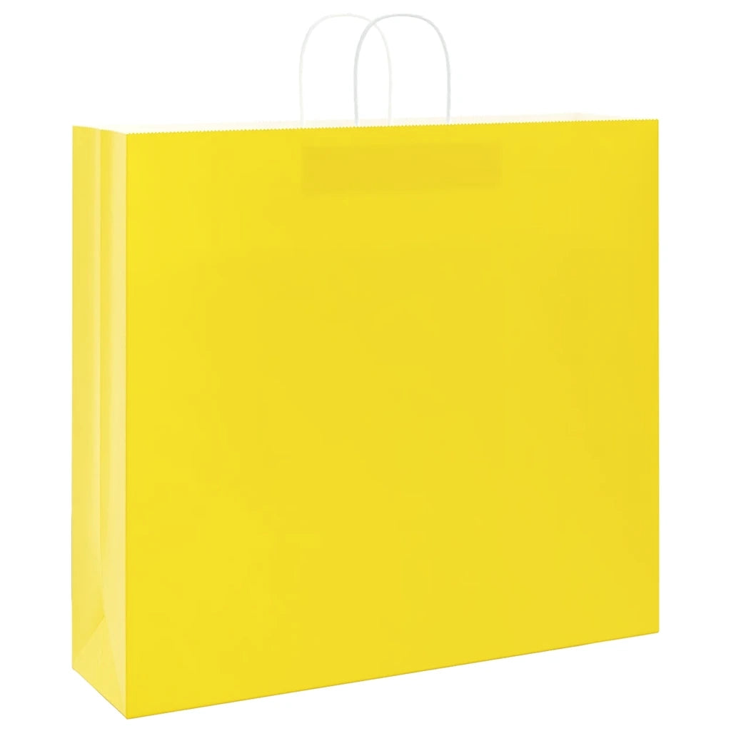 Sacchetti di Carta 50 pz con Manici Gialli 54x15x49 cm 4101780