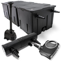 Set per laghetti Filtro 90000l Pompa SuperEco 80W Chiarificatore UVC 36W Tubo Pompa fontana