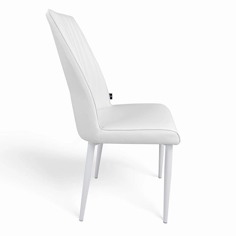 Sedia da pranzo imbottita in ecopelle bianca – Francine (2 pz) - SD08FRPM