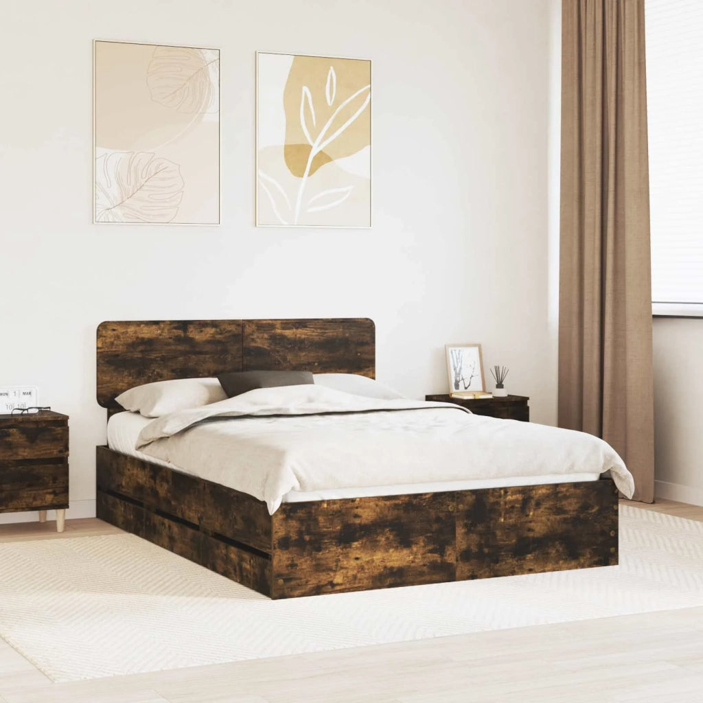 Struttura del letto Quercia Affumicata 160 x 200 cm 3412168