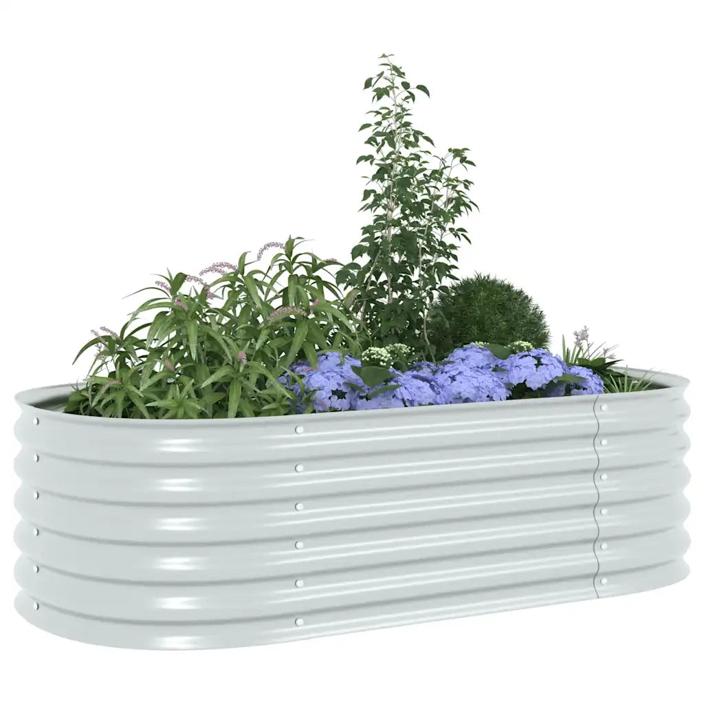 Letto Rialzato Giardino 160x80x44 cm in Acciaio Zincato Argento 45519