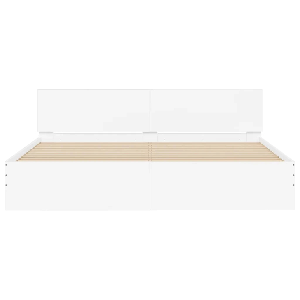 Giroletto con Testiera-Struttura Letto con testiera Bianco 180x200 cm