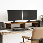 Supporto per Monitor Rovere Fumo 100x27x15 cm in Truciolato 854710