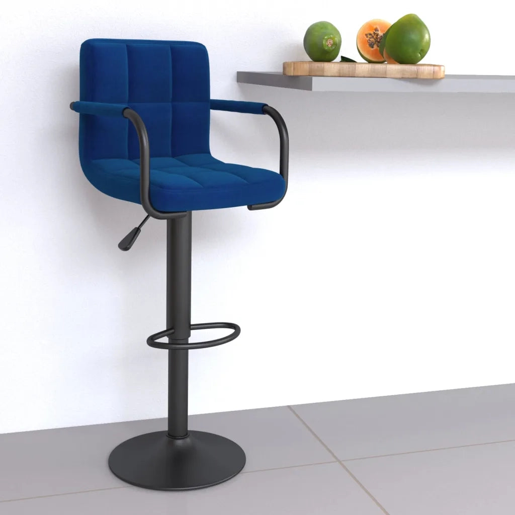 Sgabello da Bar Blu in Tessuto 334629