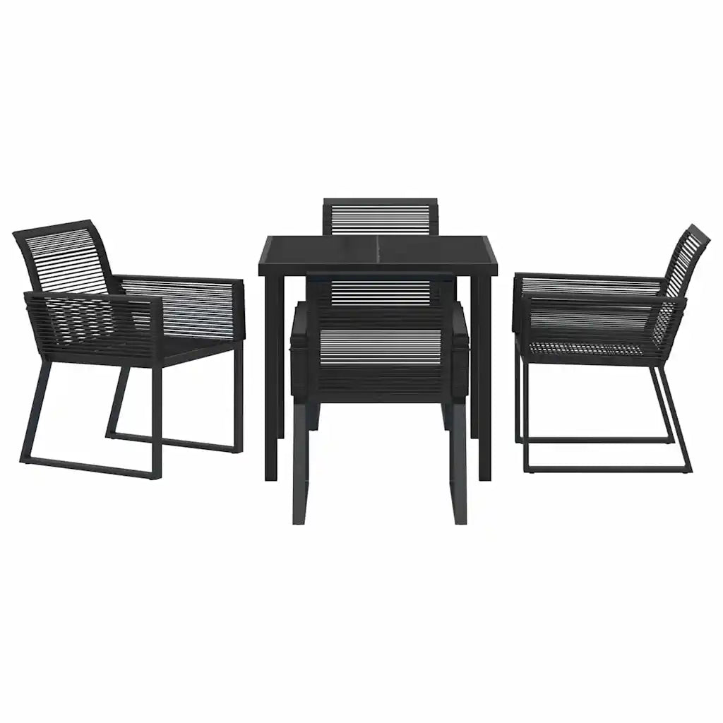 Set da Pranzo per Giardino 5 pcs Nero