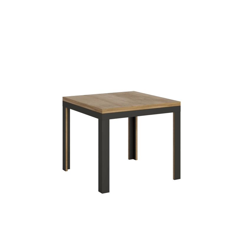 Tavolo apribile 90x90/180 cm Linea Libra telaio Antracite - Quercia Natura