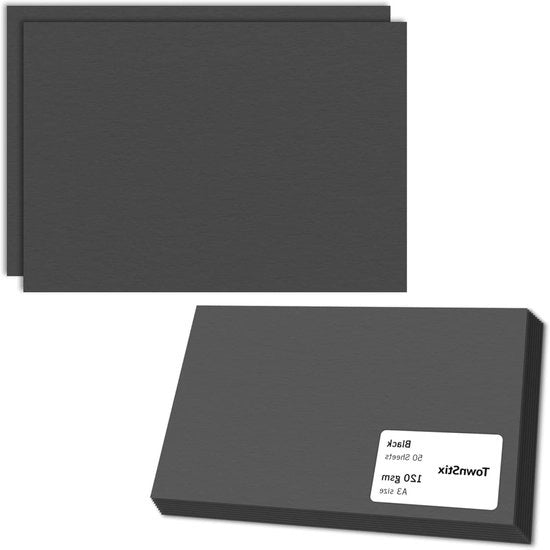 Papier A3 nero - 50 fogli, 120 gsm per arte, disegno e fai da te