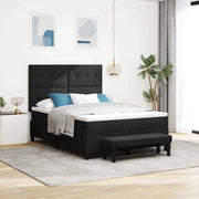 Letto a molle con materasso Nero 140 x 200 cm Tessuto