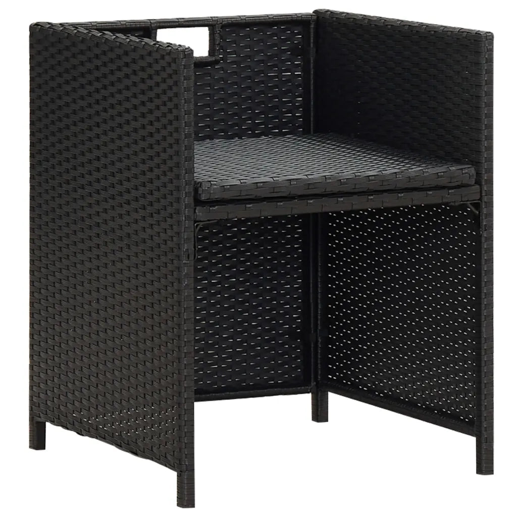 Sedie da Giardino 2 pz con Cuscini in Polyrattan Nere 42559