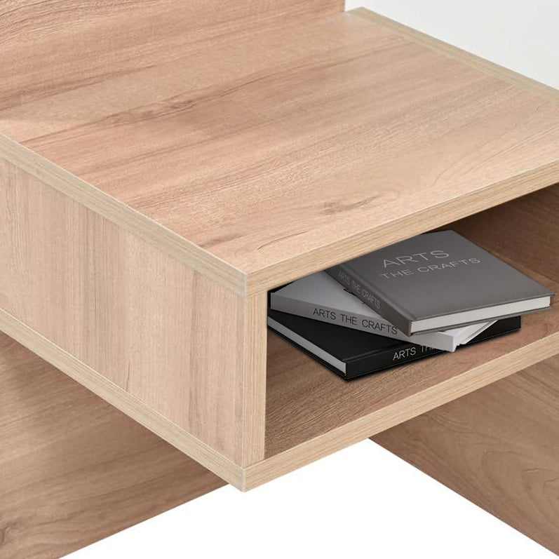 Letto matrimoniale 160x200 cm con luci da lettura, USB e 2 cassetti