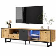 Mobile TV 190x40x50 cm; LED controllabili da app e ampio spazio; truciolare; colore naturale