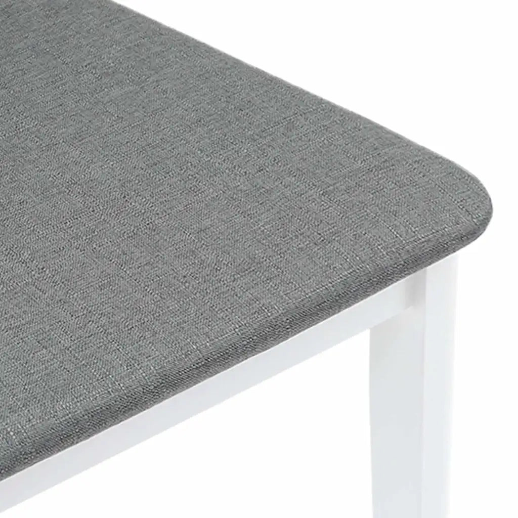 Sedie da Pranzo con Cuscini 2 pz Bianco Legno Massello di Hevea 4102451