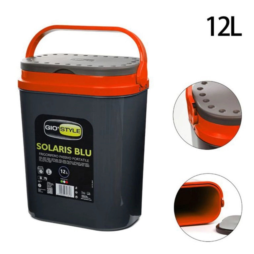 Trade Shop - Frigo Frigorifero Passivo Portatile Solaris Termico Da 12 Lt 29,5x19,5x37,5cm Viaggio - Arancione