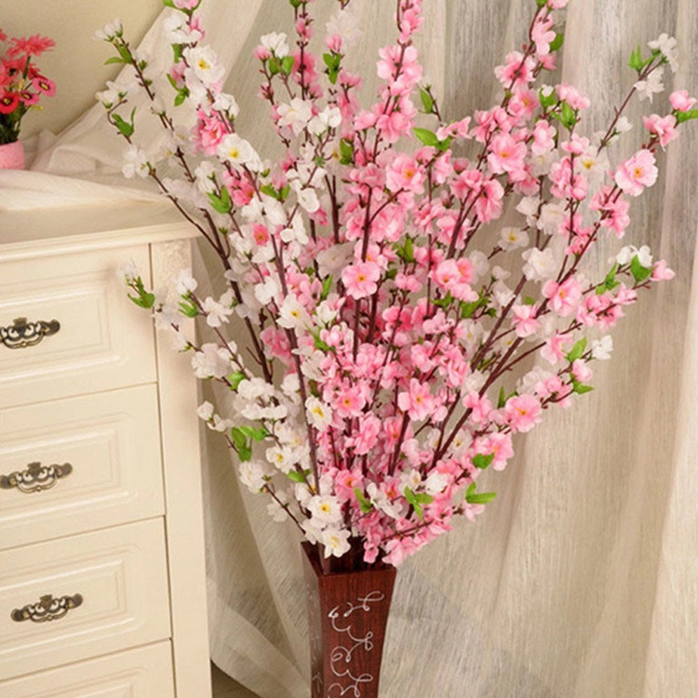 Trade Shop - Fiori Di Pesco Finti Artificiali Primavera Decorazione Interno Esterno 100 Cm -