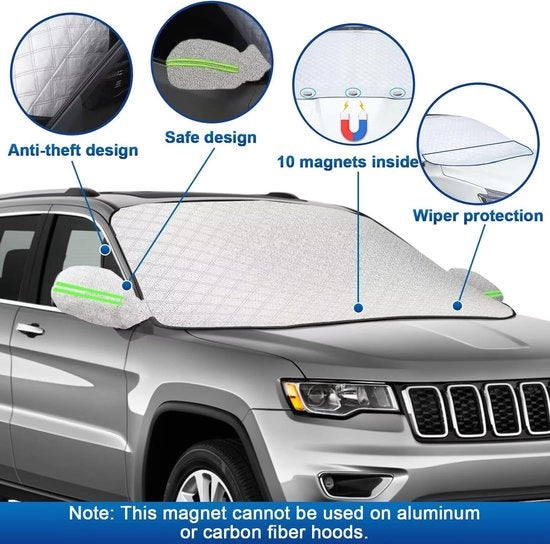 Deken Auto Anti Igiene per Vetro Antigelo per Auto - Protezione per Vetro Antigelo - Telaio di Copertura per Auto - Copertura per Vetro Antigelo - Dimensioni 178 x 150 x 124 cm