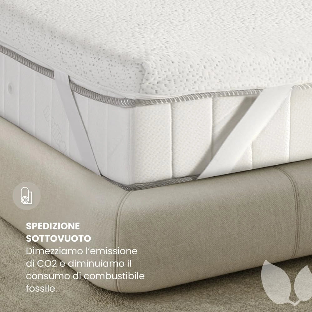 Topper Singolo 80x190, Memory Foam, Regolatore di rigiditÃƒÂ , Correttore, Alto 6 cm, Sfoderabile, 100% Made in Italy