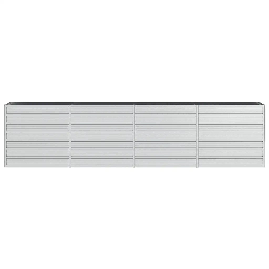 Letto Rialzato Giardino 320x40x77 cm in Acciaio Zincato Argento
