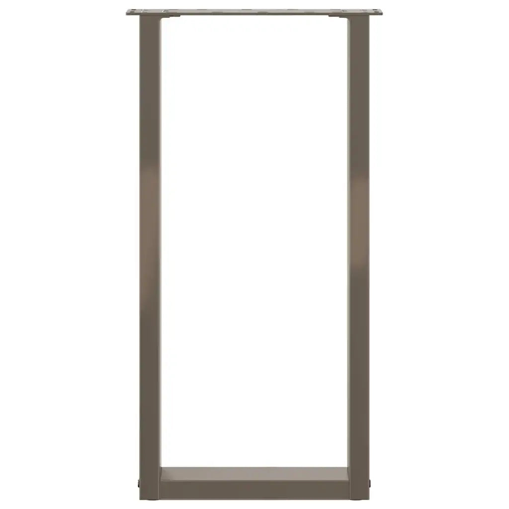 vidaXL Gambe per tavolo consolle a forma di U 2 pz in acciaio naturale 38x(72-73) cm