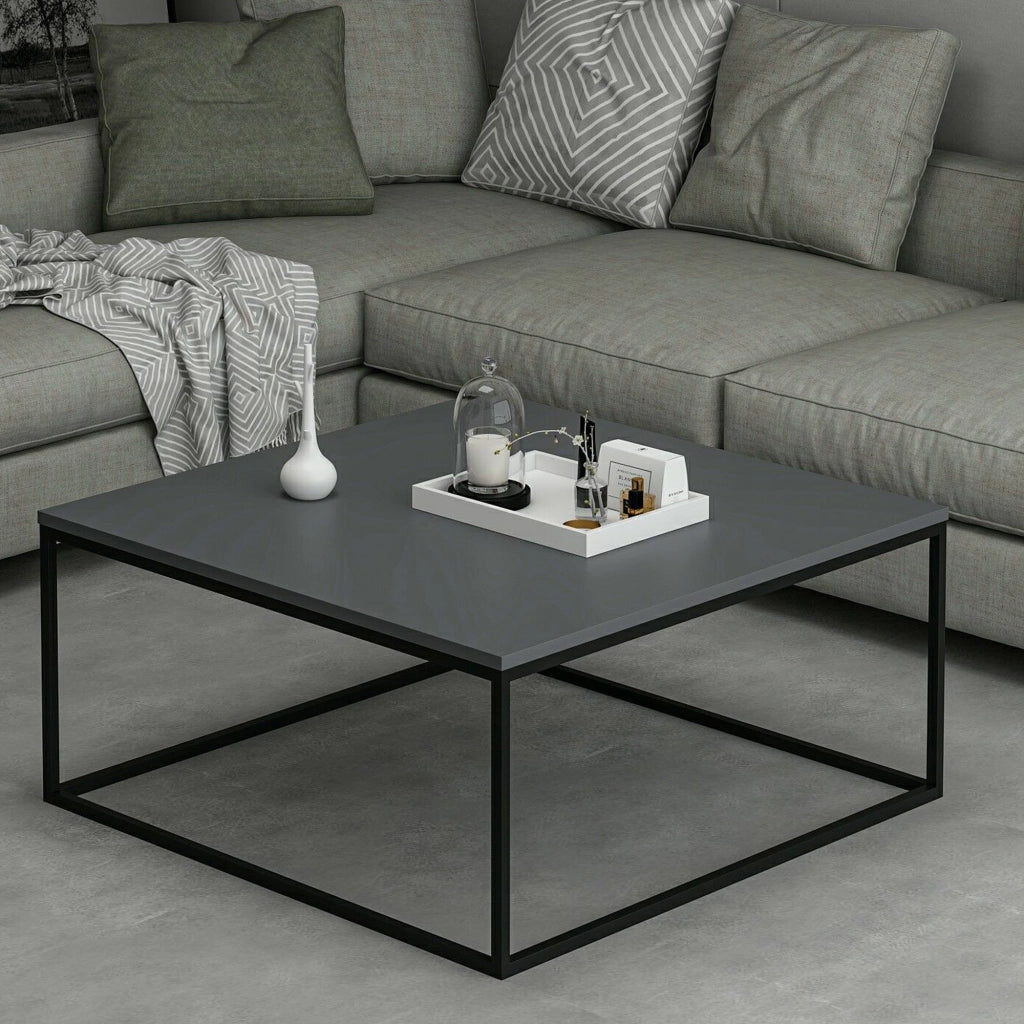 Arcella, Tavolino da Salotto un Vano, 90x90x42h cm Grigio
