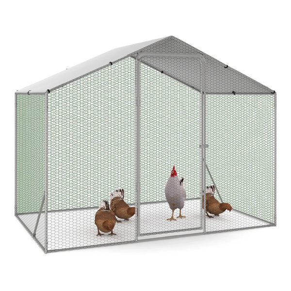 IDMarket - Recinzione per pollaio 3 m² rete metallica 2,20x1,4 M acciaio zincato