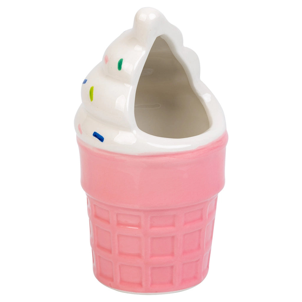 Portapenne in ceramica satinata rosa d7,5x15h