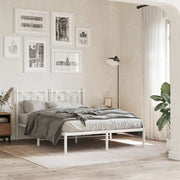 Giroletto con Testiera-Struttura Letto con testiera Metallo Bianco 140x190 cm 904594